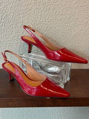 Sam Edelman Bianka Sling Deep Scarlet Heel